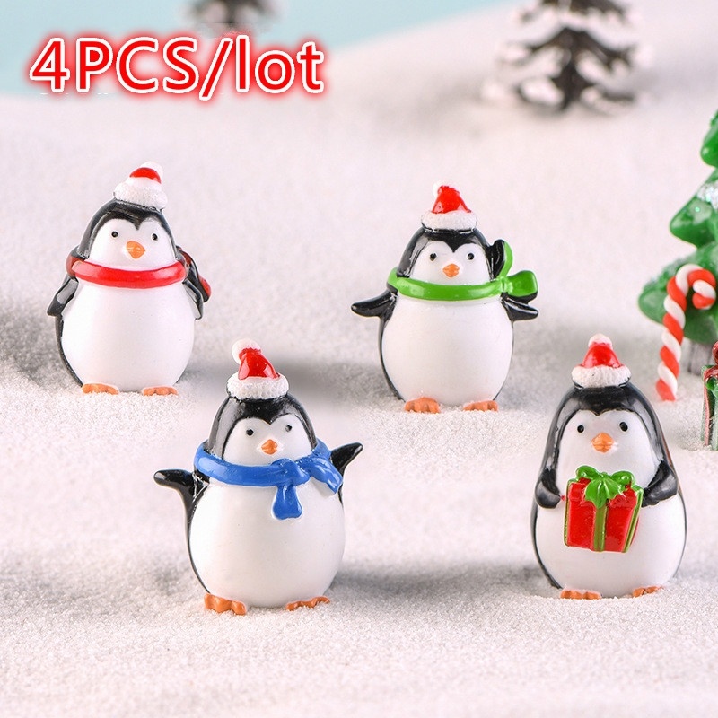 Bonsai Garden World - 4pcs Mini Resin Penguin Micro World