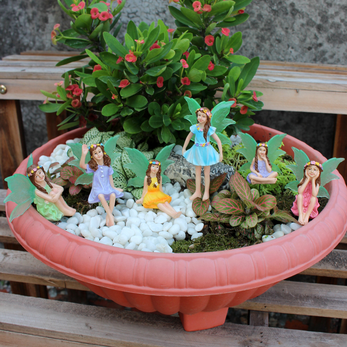 Bonsai Garden World - 6pc Night Light Wings Flower Fairy,