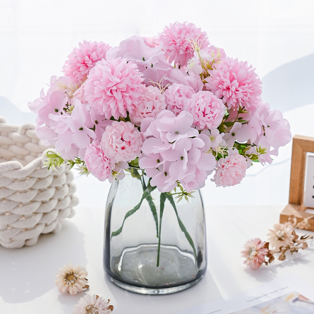 Bonsai Garden For Sale - Artificial flower silk embroidered ball chrysanthemum