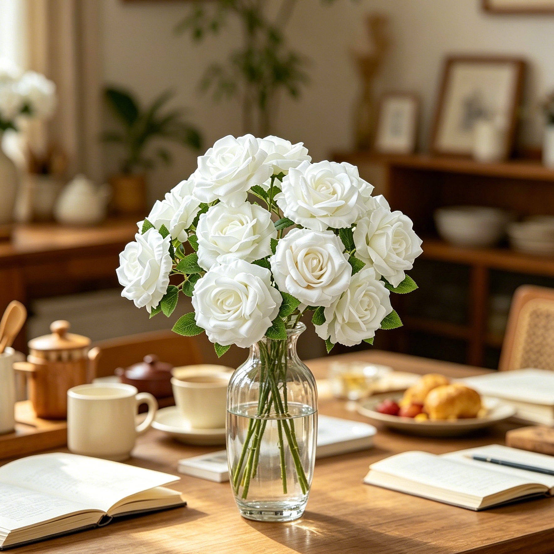 Bonsai Garden For Sale - Artificial Flower Silk Rose Bride Bouquet