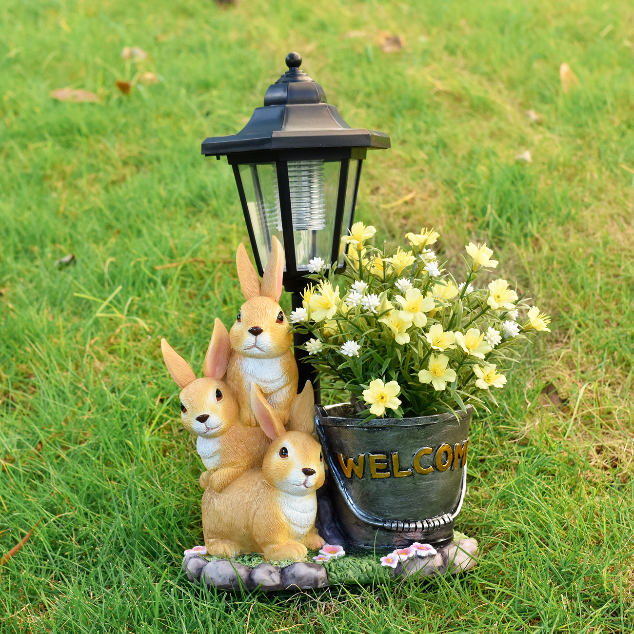 Bonsai Garden Ideas - New rabbit solar garden light ornament