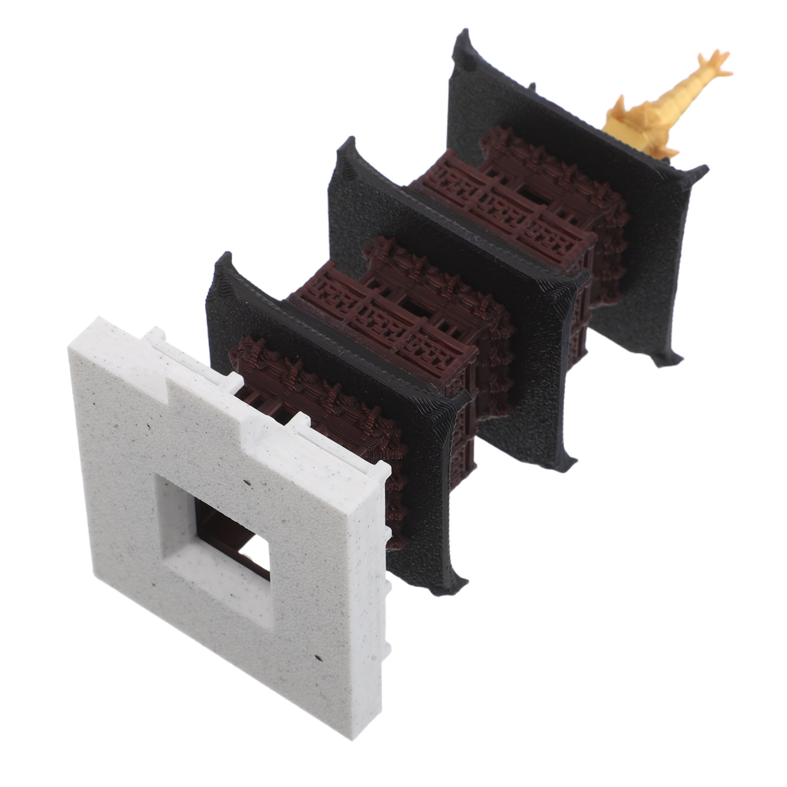 Bonsai Garden Set Up - Chinese Pagoda Sculpture Miniature 3-Tier Tower