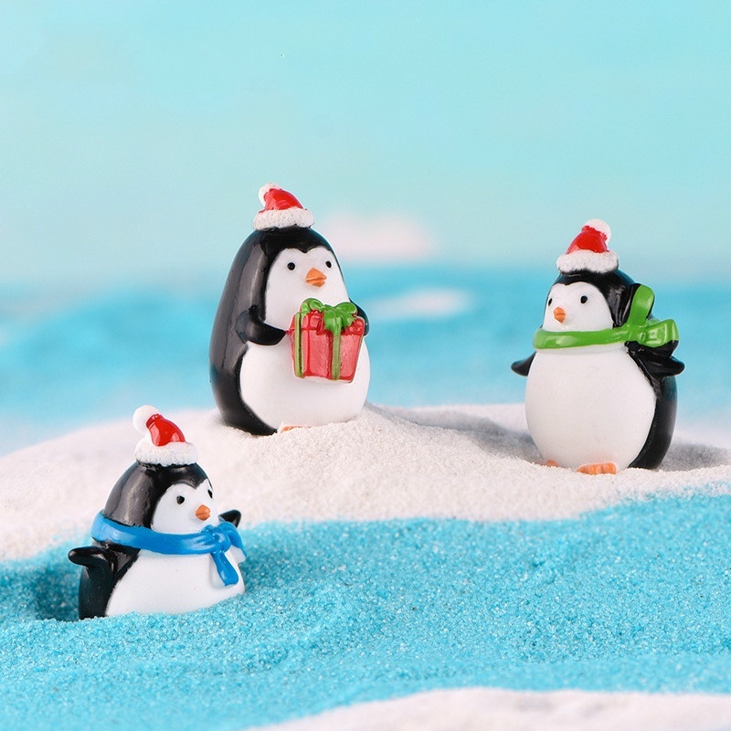 4pcs Mini Resin Penguin Micro  - Bonsai Garden World ulasan dan harga
