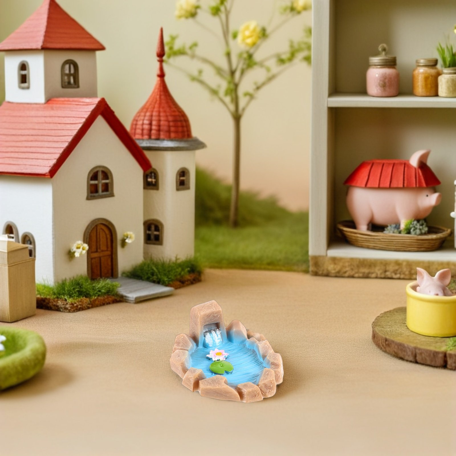 4Pcs Miniature Resin Pond Scen - Bonsai Garden Set Up ulasan dan harga