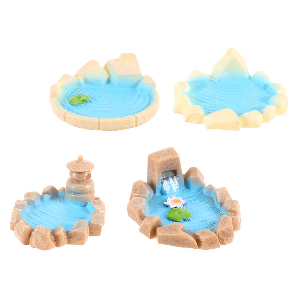 4Pcs Miniature Resin Pond Scen - Bonsai Garden Set Up ulasan dan harga