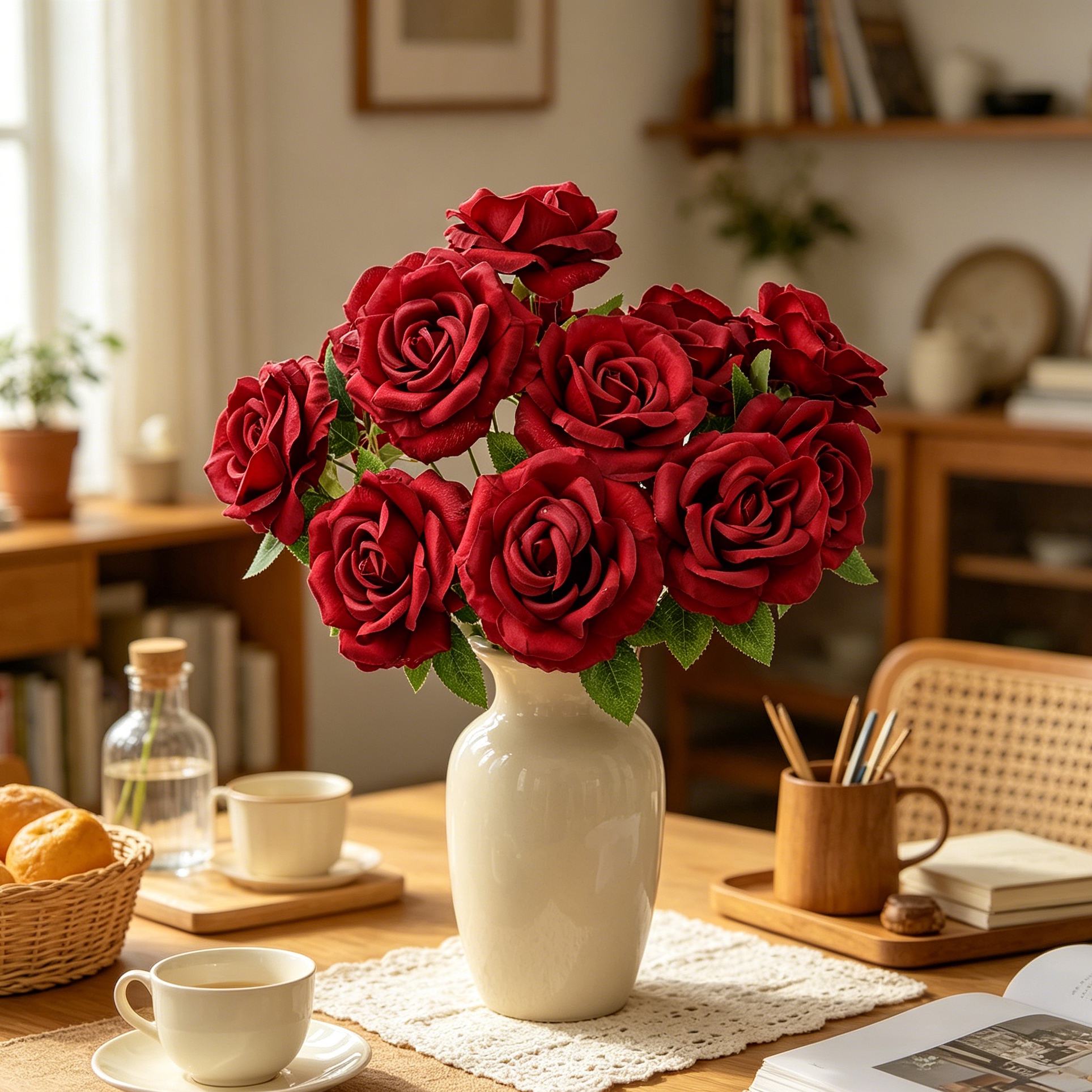 Artificial Flower Silk Rose Br - Bonsai Garden For Sale ulasan dan harga