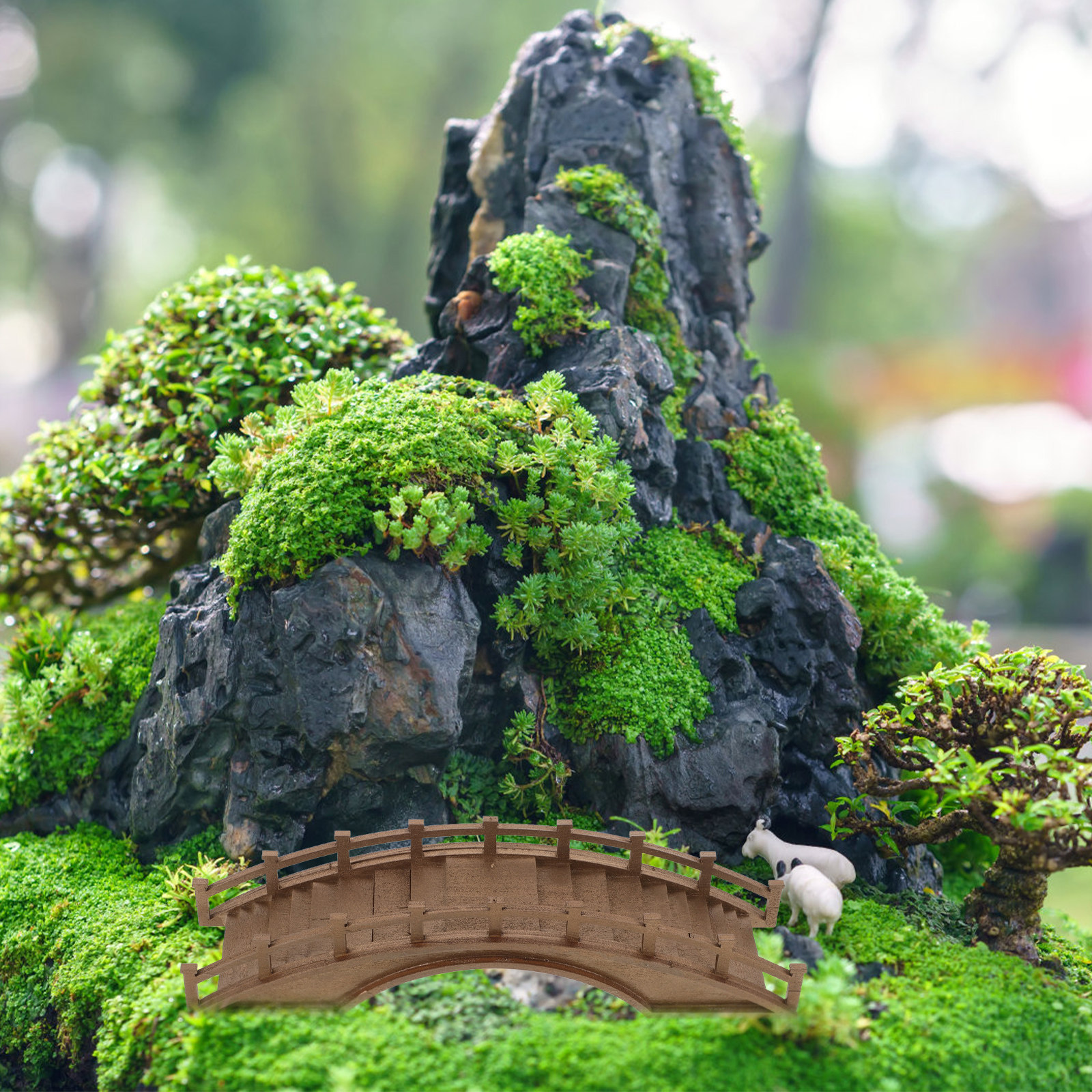 Natural Wood Mini Arch Bridge  - Bonsai Garden Set Up ulasan dan harga