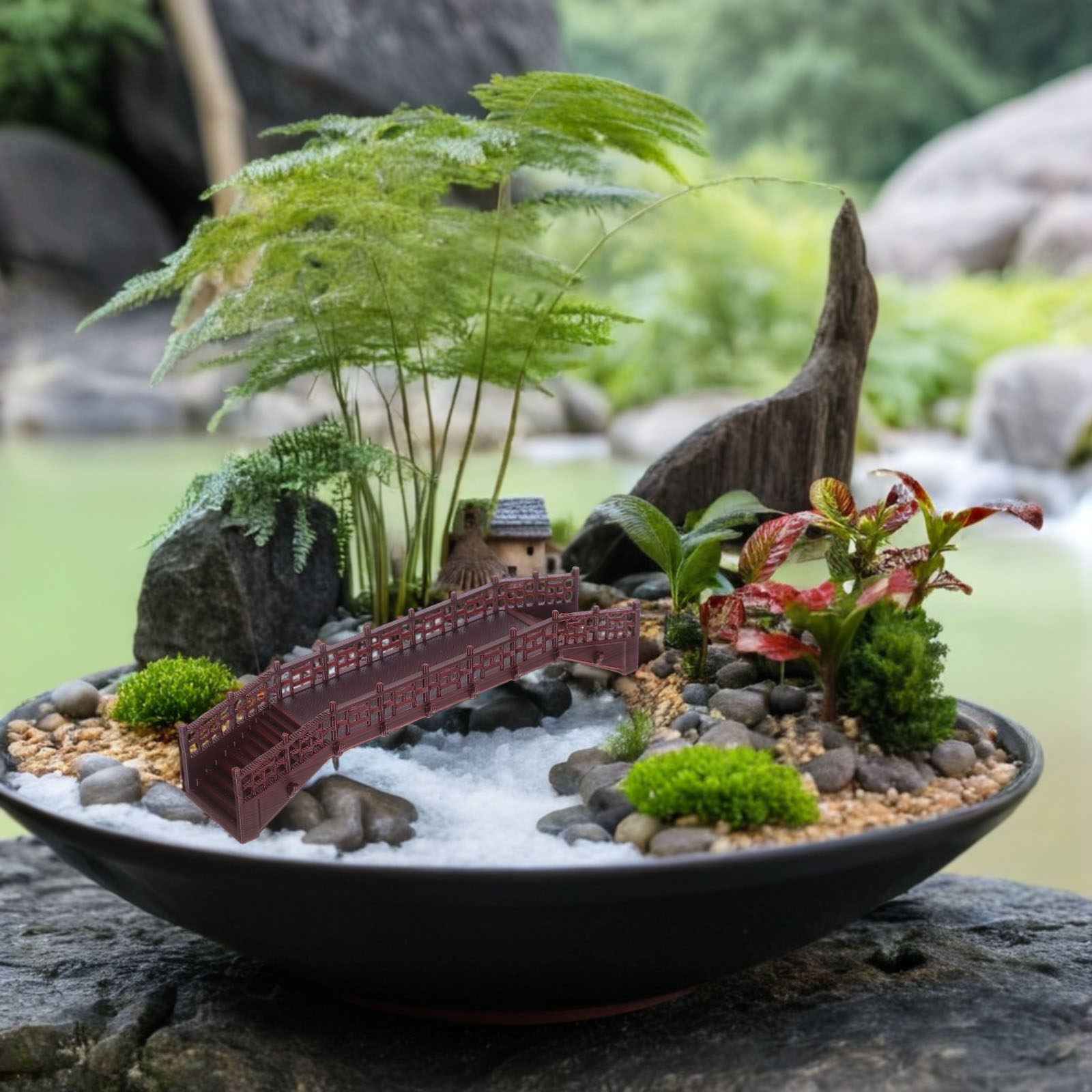Vintage Chinese Style Miniatur - Bonsai Garden Set Up ulasan dan harga