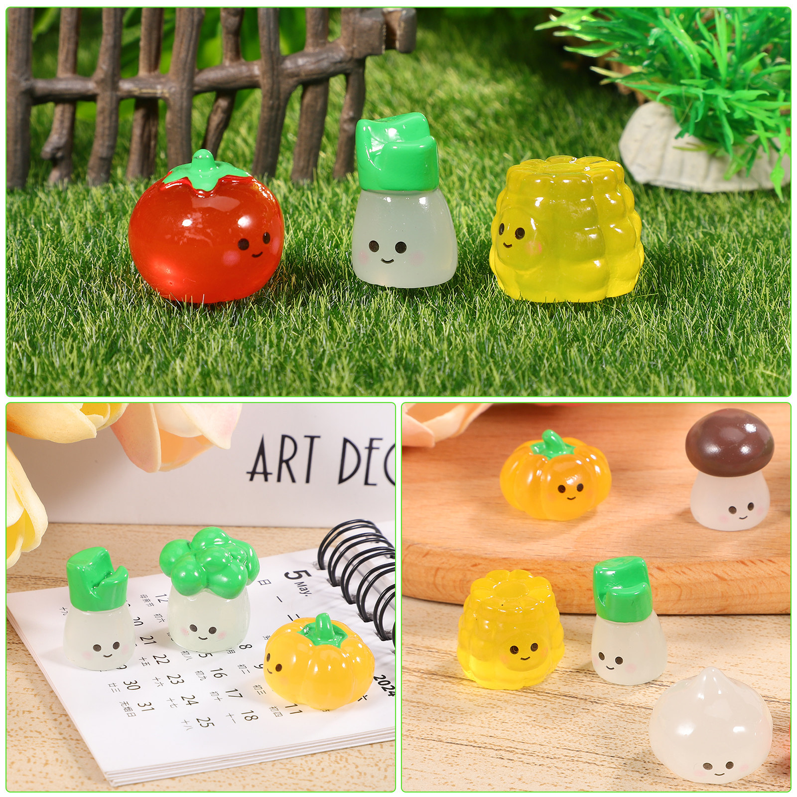 8 Pcs Mini Vegetables Glow in  - Bonsai Garden World ulasan dan harga
