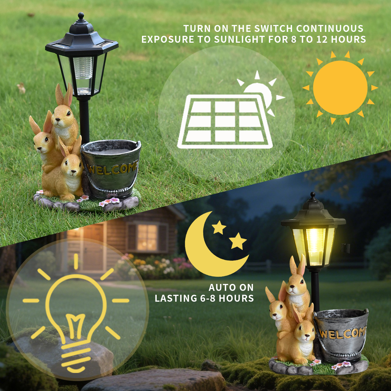New rabbit solar garden light  - Bonsai Garden Ideas ulasan dan harga