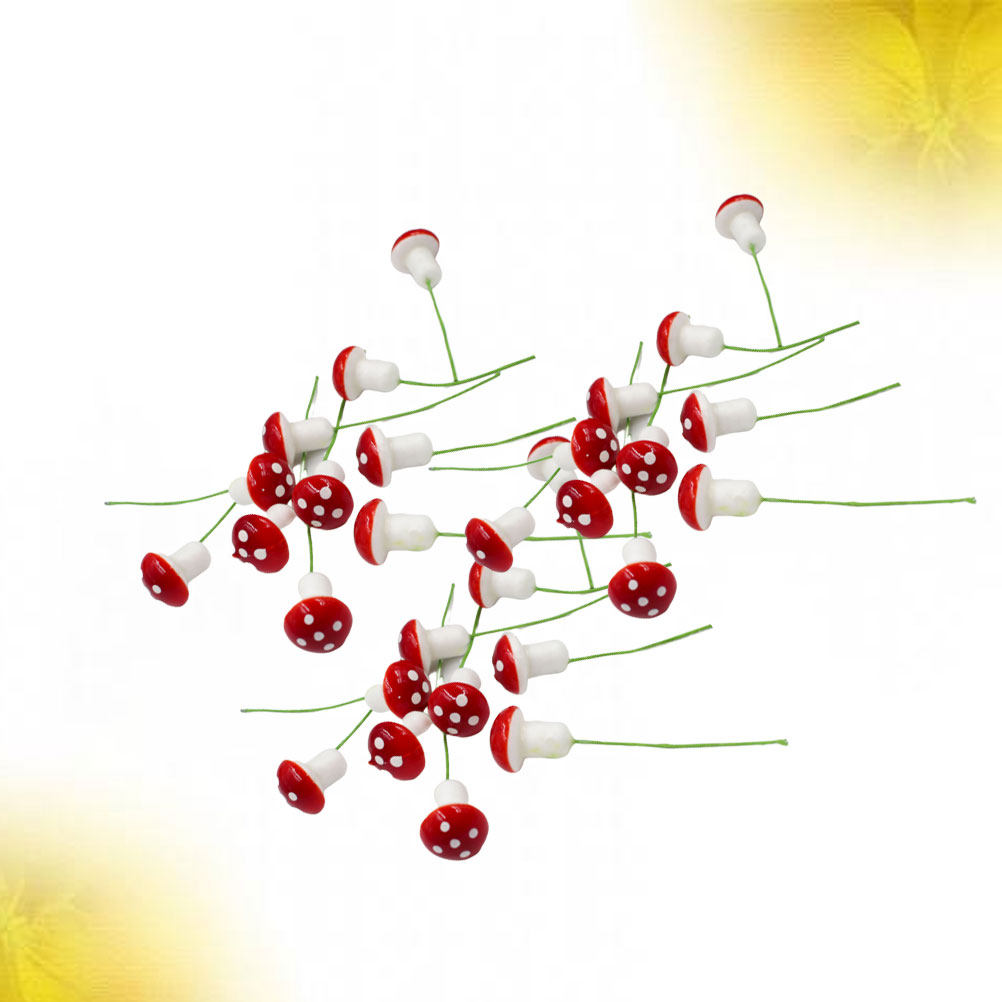 100Pcs Red Simulated Mushroom  - Bonsai Garden World ulasan dan harga